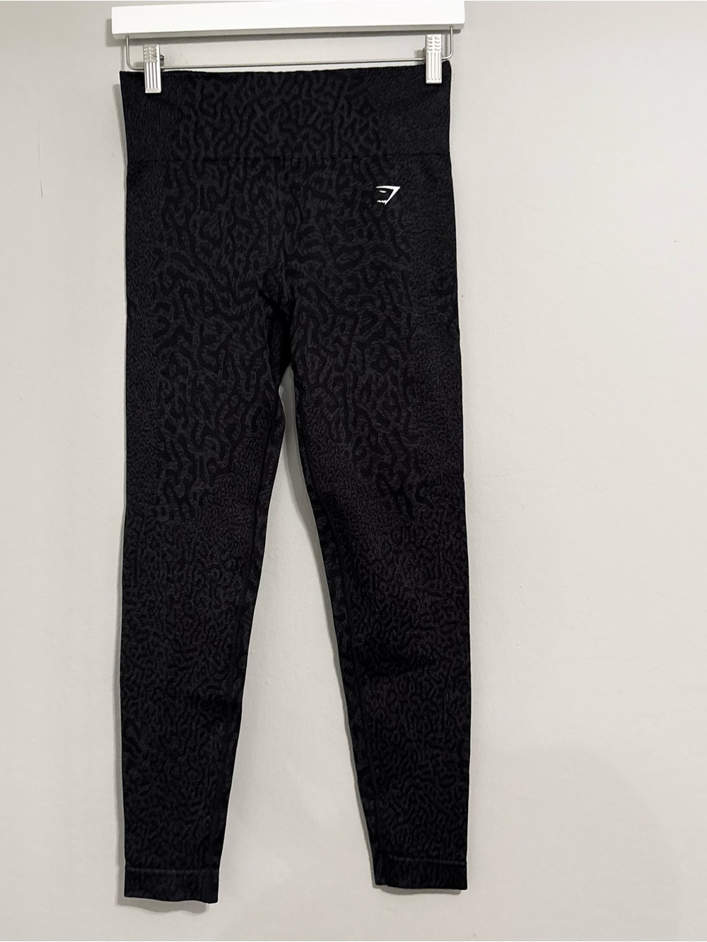Gymshark Dark Grey Black Leopard Print Athletic Leggings